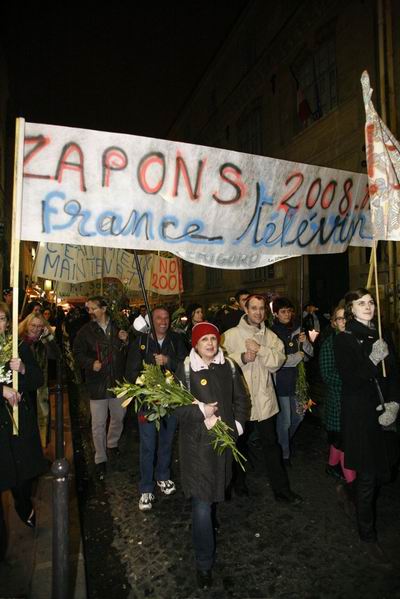 l'album photo complet de la manifestation de l'nti-reveillon 2008 du Fonacon,photos de Michel CATHELINEAU